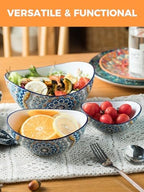 3 Tier Serving Bowls, Serving Dishes for Entertaining Porcelain in 3-tier oval bowl with metal stand in, alternate view 6