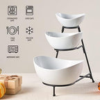 3 Tier Serving Bowls Set Serving Dishes with Stand for Entertaining in: 7 /17.5 /45 oz in Black, alternate view 4