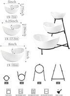3 Tier Serving Bowls with Stand, Chip and Dip Bowl for Entertaining in 3-Tier Set (Large, Medium, Small) in, alternate view 3
