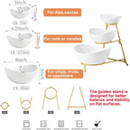 3 Tier Serving Bowls with Stand for Entertaining Party in 3-Tier Set (Large, Medium, Small) in Gold, alternate view 3