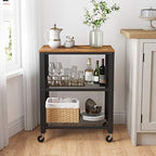 3-Tier Serving Cart on Wheels with Storage, alternate view 2