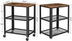 3-Tier Serving Cart on Wheels with Storage, alternate view 3
