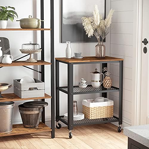 3-Tier Serving Cart on Wheels with Storage, alternate view 4
