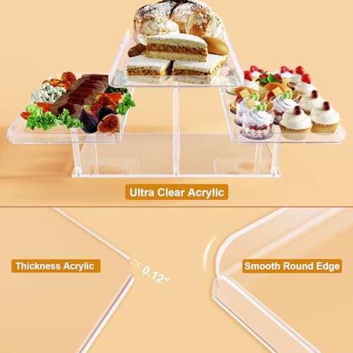 3 Tier Serving Tray for Entertaining, Acrylic Dessert Table Display Set for Party Supplies, Serving Platters and, alternate
