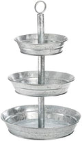 3 Tier Serving Tray, Galvanized Metal Cupcake Stand Vintage Dessert Appetizer Stand, Rustic Home and Garden