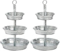 3 Tier Serving Tray, Galvanized Metal Cupcake Stand Vintage Dessert Appetizer Stand, Rustic Home and Garden