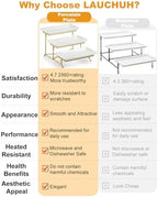 3 Tier Serving Tray, Porcelain Serving Platter Tier Serving Stand in Gold, alternate view 4