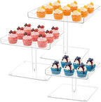 3-Tier Serving Tray Set, Acrylic Dessert Table Display Set, Cupcake Stand for Parties, Weddings, Buffets with
