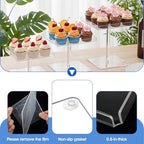 3-Tier Serving Tray Set, Acrylic Dessert Table Display Set, Cupcake Stand for Parties, Weddings, Buffets with, alternate view