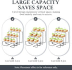 3 Tier Serving Tray Stand, 11.9 x 4.5 in White Acrylic Trays with Black Painted Iron Rack, Rectangular Dessert, alternate