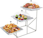 3 Tier Serving Trays Platters Catering Buffet Food Display Stand for Party in Set A, Platters 1.6inch