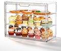 3 Tier Serving Trays, Tiered Cupcake Display Case Stand with Lid in Clear