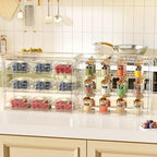 3 Tier Serving Trays, Tiered Cupcake Display Case Stand with Lid in Clear, alternate view 2