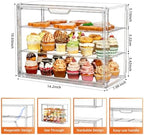 3 Tier Serving Trays, Tiered Cupcake Display Case Stand with Lid in Clear, alternate view 3