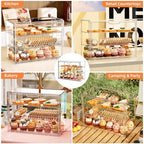 3 Tier Serving Trays, Tiered Cupcake Display Case Stand with Lid in Clear, alternate view 4