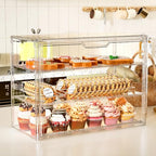 3 Tier Serving Trays, Tiered Cupcake Display Case Stand with Lid in Clear, alternate view 5