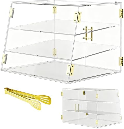 3-Tier Slanted Commercial Bakery Display Case in Clear