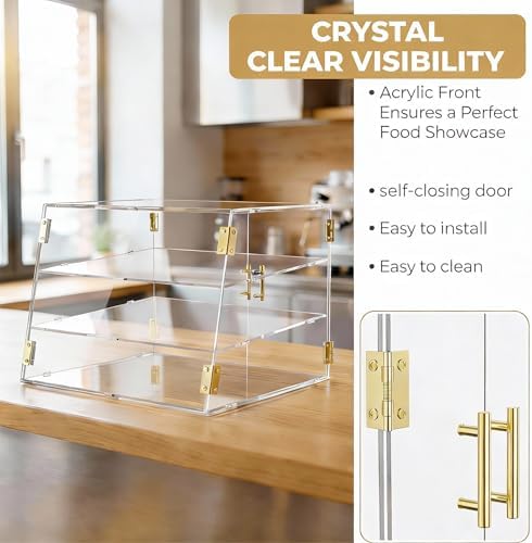 3-Tier Slanted Commercial Bakery Display Case in Clear, alternate view 4