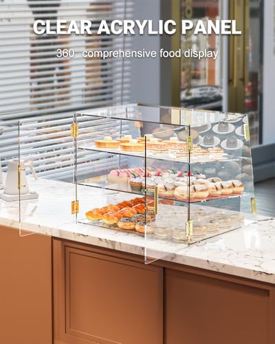 3-Tier Slanted Commercial Bakery Display Case in Clear, alternate view 5