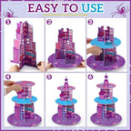 3 Tier Spider Cupcake Stand Pink Spider Web Cupcake Decoration in Purple, Pink, Blue, alternate view 5