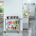 3-Tier UltraDurable Commercial-Grade NSF-Certifed Service Utility Storage Cart, 34" W, Chrome (1 Pallet of 34, alternate view