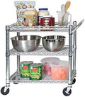 3-Tier UltraDurable Commerical-Grade Heavy-Duty NSF-Certified Service Utility Storage Cart, 33.75" W, Chrome (1