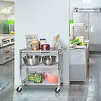 3-Tier UltraDurable Commerical-Grade Heavy-Duty NSF-Certified Service Utility Storage Cart, 33.75" W, Chrome (1, alternate