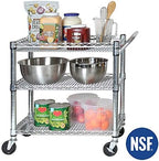 3-Tier UltraDurable Commerical-Grade Heavy-Duty NSF-Certified Service Utility Storage Cart, 33.75" W, Chrome (1, alternate