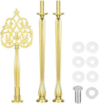 3 Tier Vintage Metal Cake Stands Flower Style Hardware Tiered Tray Plate Cupcake Stand DIY Making in Golden