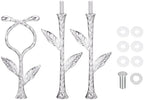 3 Tier Vintage Metal Cake Stands Flower Style Hardware Tiered Tray Plate Cupcake Stand DIY Making (Silver Vine)