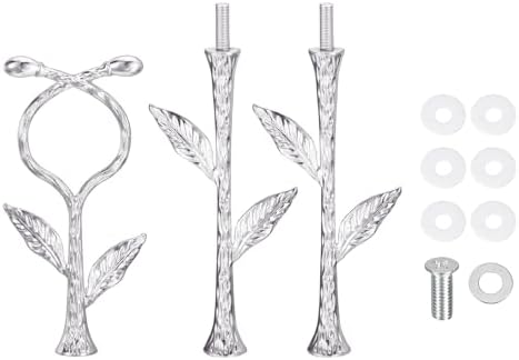 3 Tier Vintage Metal Cake Stands Flower Style Hardware Tiered Tray Plate Cupcake Stand DIY Making (Silver Vine)