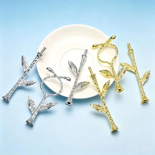 3 Tier Vintage Metal Cake Stands Flower Style Hardware Tiered Tray Plate Cupcake Stand DIY Making (Silver Vine), alternate