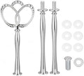3 Tier Vintage Metal Cake Stands Flower Style Hardware Tiered Tray Plate Cupcake Stand DIY Making (Silver Crown)