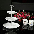 3 Tier Vintage Metal Cake Stands Flower Style Hardware Tiered Tray Plate Cupcake Stand DIY Making (Silver Crown), alternate