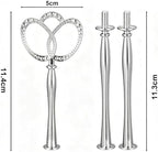 3 Tier Vintage Metal Cake Stands Flower Style Hardware Tiered Tray Plate Cupcake Stand DIY Making (Silver Crown), alternate
