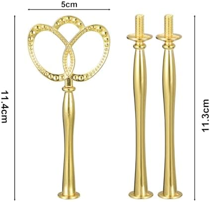 3 Tier Vintage Metal Cake Stands Flower Style Hardware Tiered Tray Plate Cupcake Stand DIY Making (Golden Crown), alternate