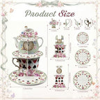 3 Tier Wonderland Themed Party Decoration Cupcake Stand Decoration in Multicolor, alternate view 3