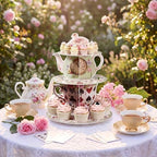 3 Tier Wonderland Themed Party Decoration Cupcake Stand Decoration in Multicolor, alternate view 6
