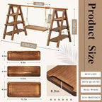 3 Tier Wood Cupcake Stand with Swing and Platter, Dark Walnut Color in Dark Walnut Color, alternate view 3