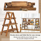 3 Tier Wood Cupcake Stand with Swing and Platter, Dark Walnut Color in Dark Walnut Color, alternate view 5
