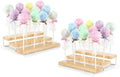 3 Tier Wood Display Cake Pop Stand, Set of 2 12 Holes Lollipop Display Stand, Lollipop Holder for Wedding, Baby