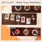 3-Tier Wooden Cupcake & Dessert Display Stand with Swing Frame - Rustic Torch-Finished Pine, Extra Wide 5.1", alternate view