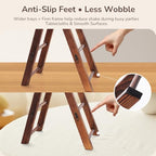 3-Tier Wooden Cupcake & Dessert Display Stand with Swing Frame - Rustic Torch-Finished Pine, Extra Wide 5.1", alternate view