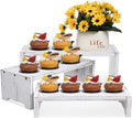 3-Tier Wooden Cupcake Stand & Display Risers, Multi-Tier Display Stand for Food, Desserts, & Collections