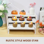 3-Tier Wooden Cupcake Stand & Display Risers, Multi-Tier Display Stand for Food, Desserts, & Collections, alternate view 4