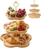 3-Tier Wooden Cupcake Stand, Three Tiered Serving Stand, Tiered Tray in Rustic Wood