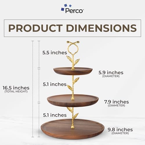 3 Tier Wooden Cupcake Stand, Walnut Wood Tiered Display Stand for 20 Cupcakes - Rustic Dessert Table Display, alternate view