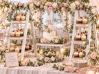 3 Tier Wooden Cupcake Stand with Swing and Serving Tray, White in Rustic White, alternate view 2