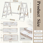 3 Tier Wooden Cupcake Stand with Swing and Serving Tray, White in Rustic White, alternate view 3