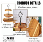 3 Tier Wooden Cupcake Stand in Wood, alternate view 4